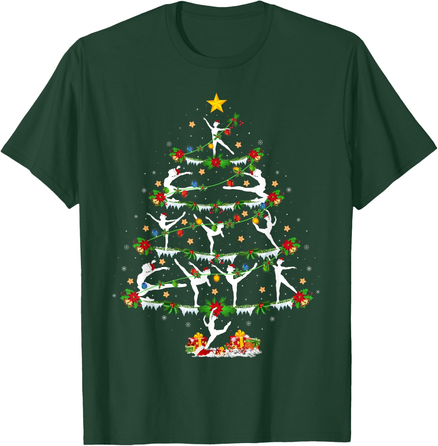 Xmas Lighting Contemporary Dance Christmas Tree T-Shirt - T-Shirt | Forest