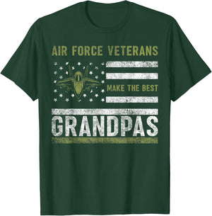 Air Force Veterans Make The Best Grandpas Memorial USA Flag T-Shirt - T-Shirt | Forest