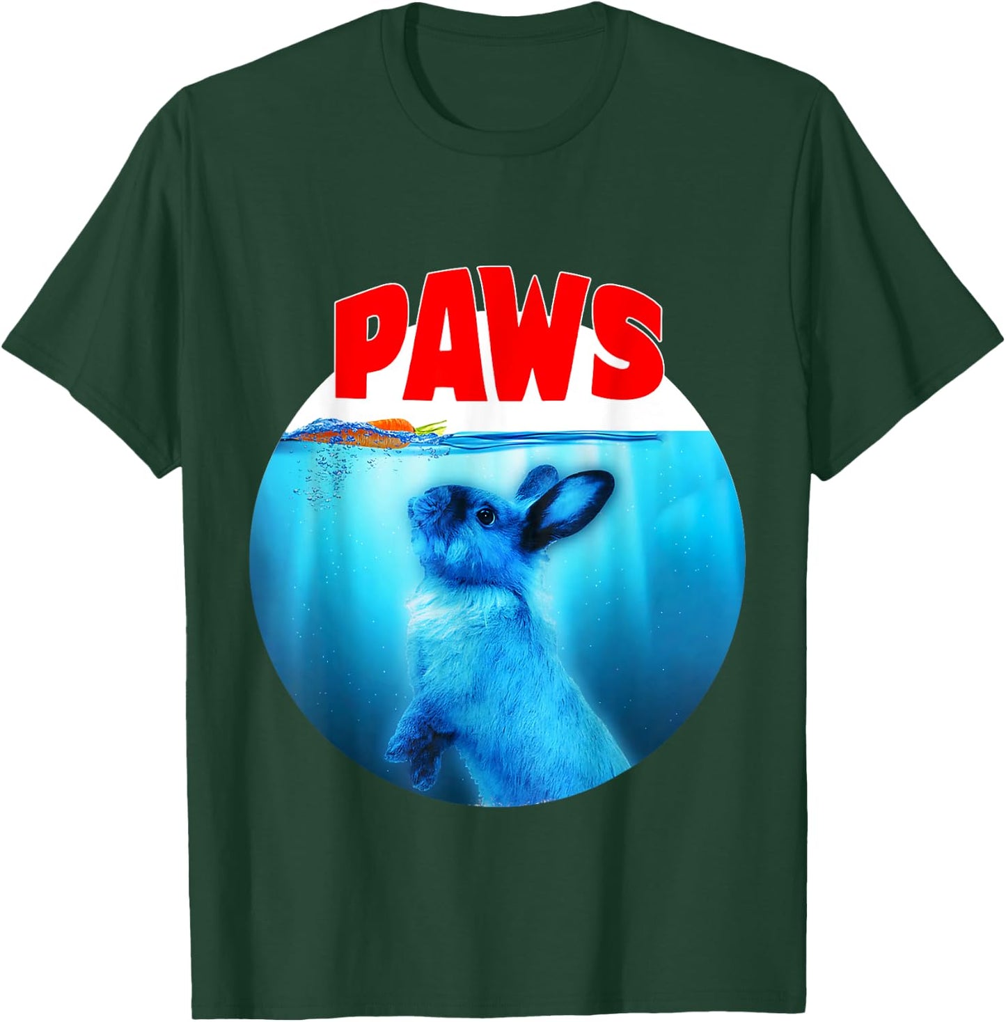 Paws Jaws Rabbit Carrot Funny Bunny Lovers Gifts Fun Parody T-Shirt - T-Shirt | Forest