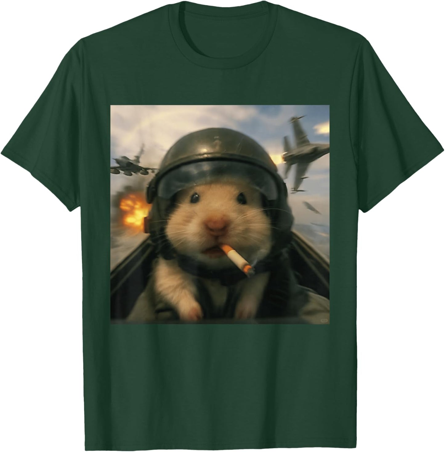 Silly Hamster Pilot Gen Alpha Pet Humor Fighter Jet Boys T-Shirt - T-Shirt | Forest