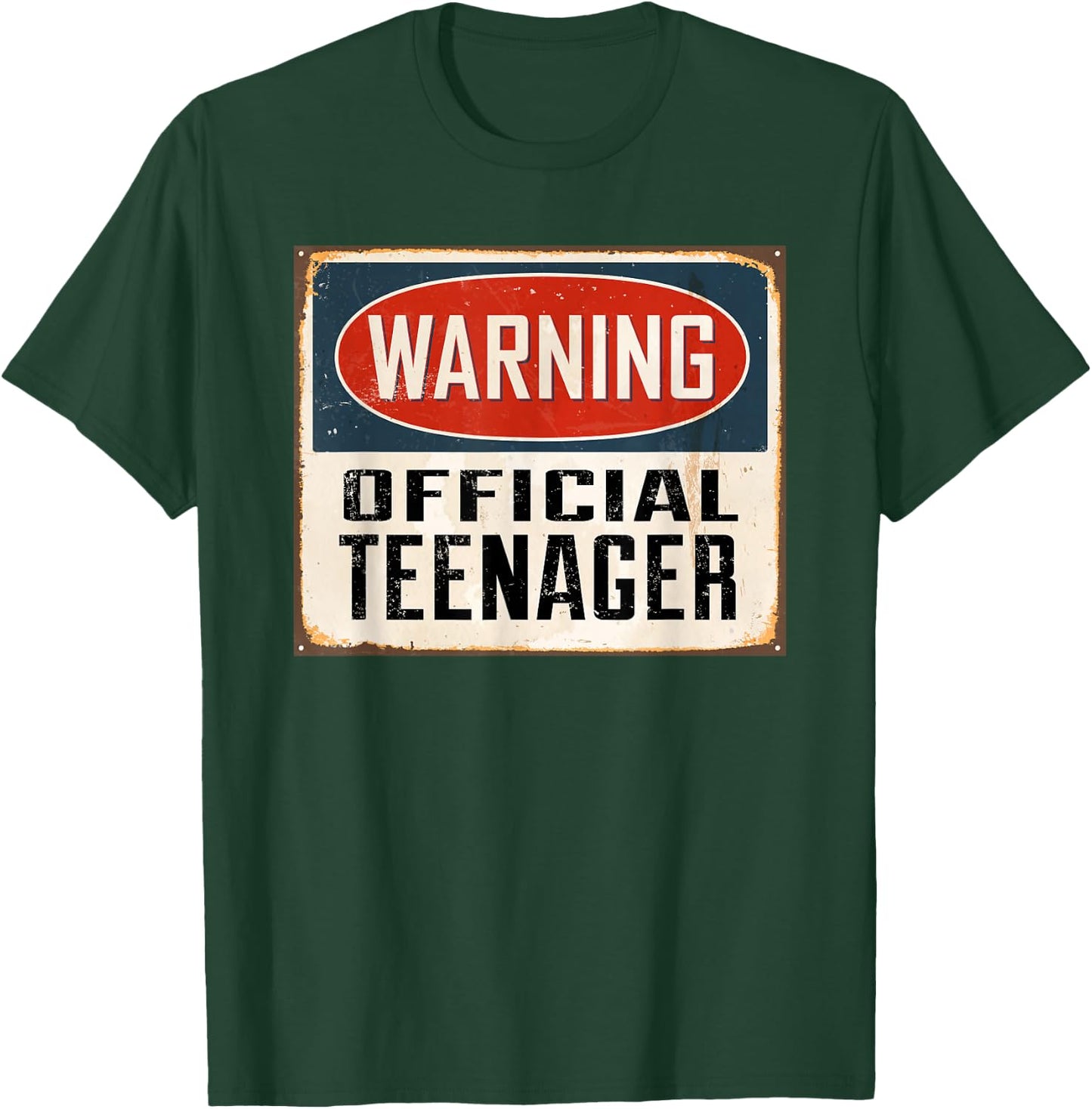 Warning Official Teenager Funny 13th Birthday T-Shirt - T-Shirt | Forest