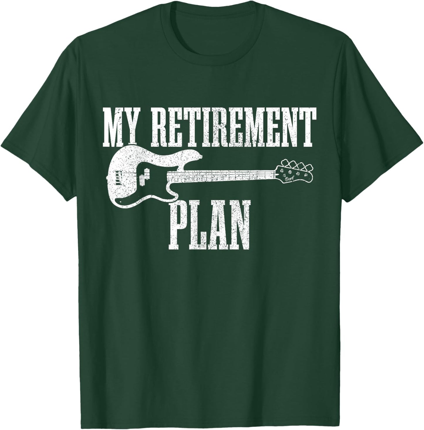 Bass Guitar Pensioner Retirement Funny Bassist Rock Music T-Shirt - T-Shirt | Forest
