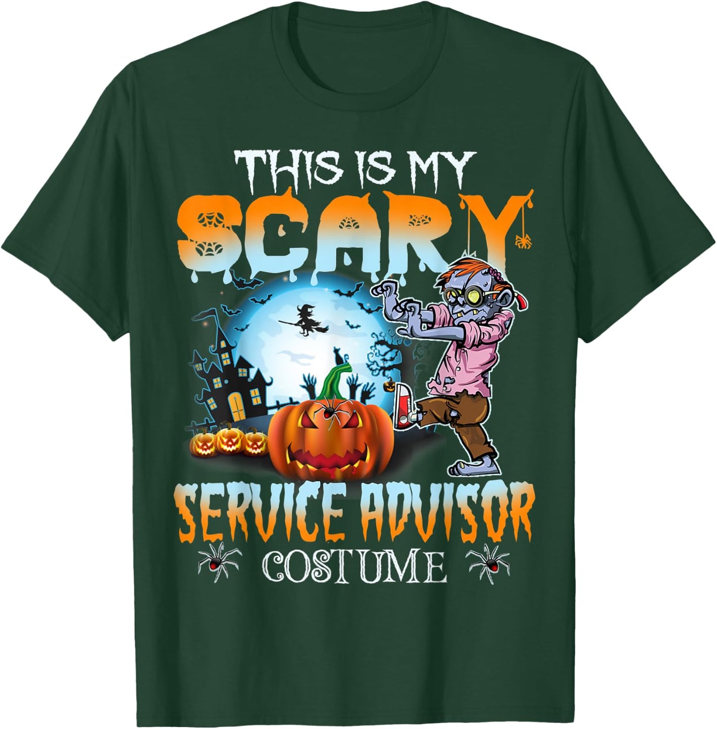 This Is My Scary Service Advisor Costume Pumpkin Halloween T-Shirt - T-Shirt | Forest