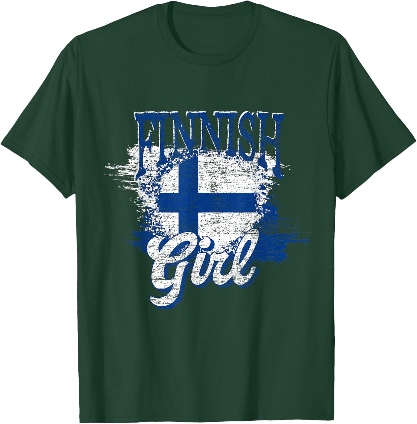 Finnish Girl Scandinavia Finnish Flag Finland T-Shirt - T-Shirt | Forest