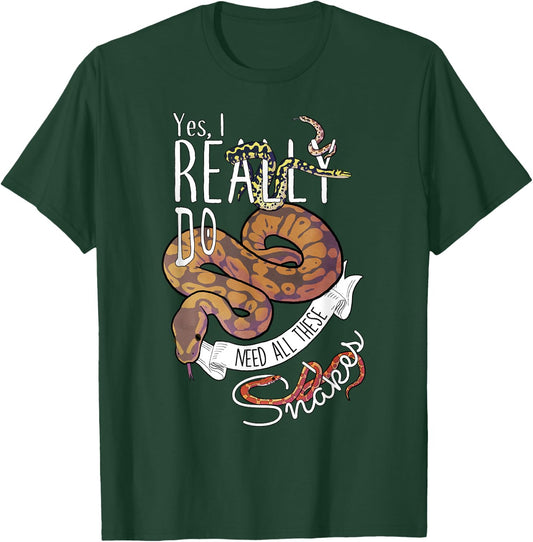 Funny Ball Python with Corn Hognose Carpet Snake Reptile T-Shirt - T-Shirt | Forest