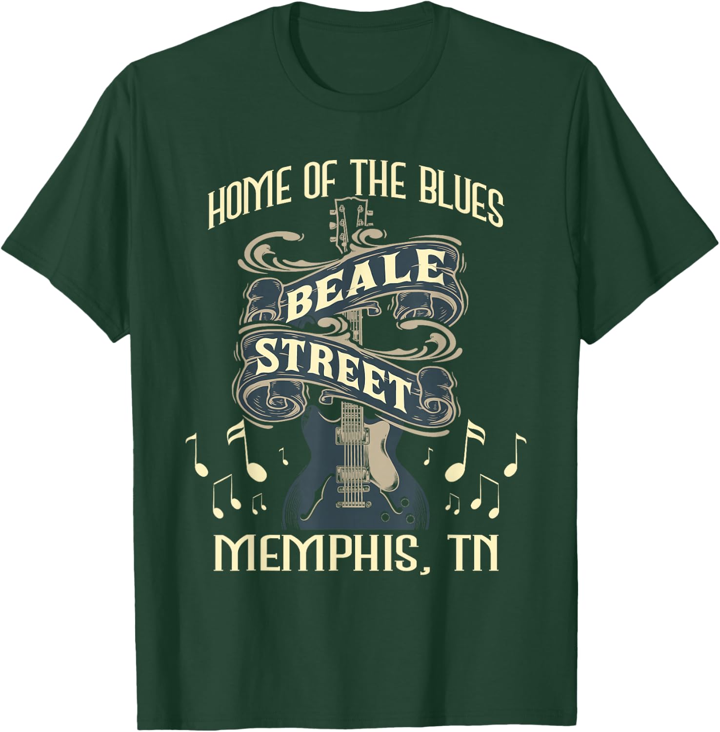 Home of The Blues Beale Street Memphis - Musician Guitarist T-Shirt - T-Shirt | Forest
