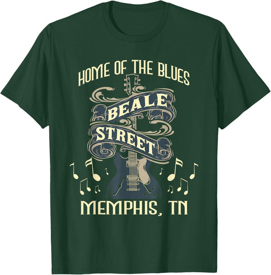 Home of The Blues Beale Street Memphis - Musician Guitarist T-Shirt - T-Shirt | Forest