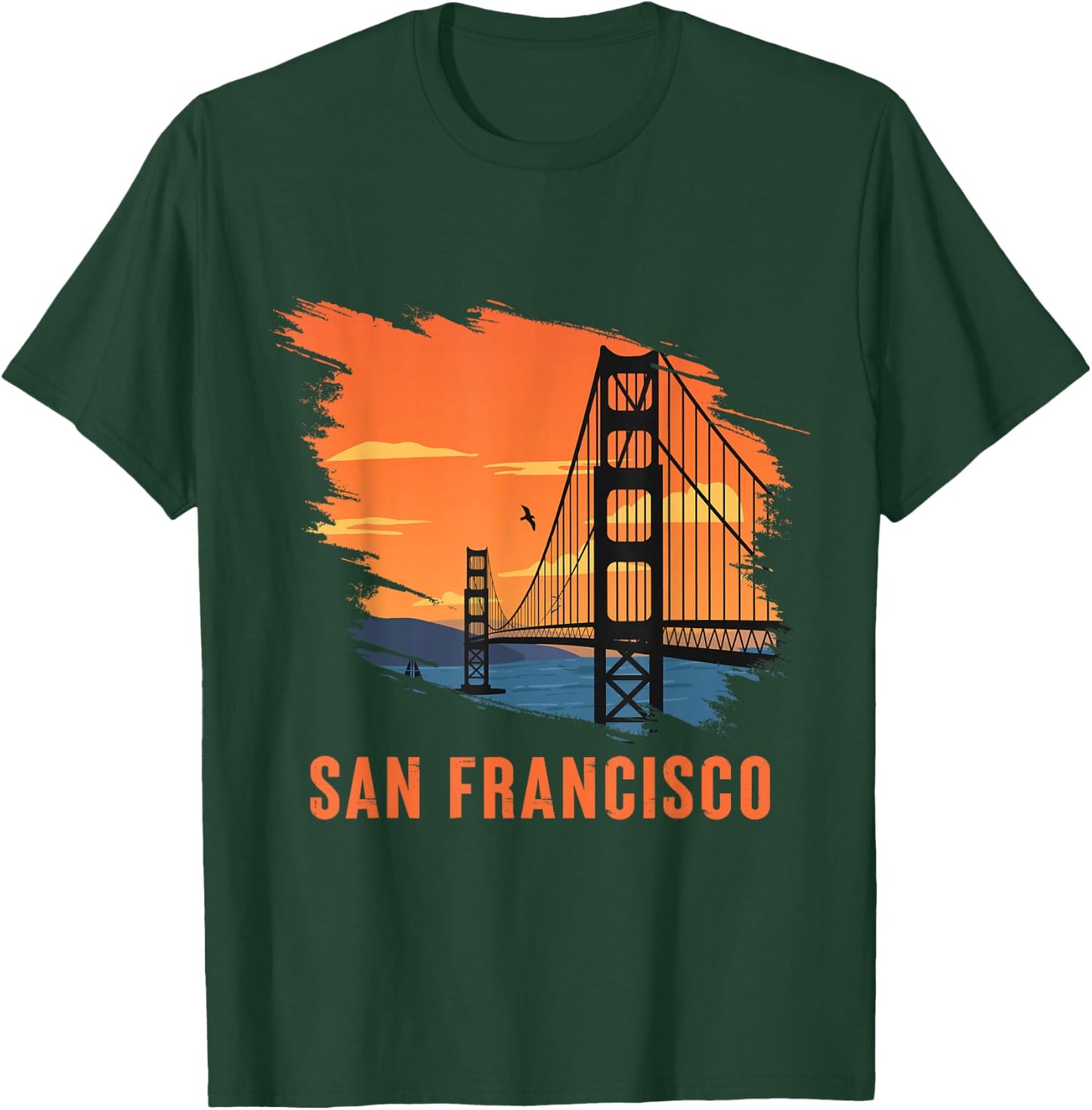 San Francisco Retro Golden Gate Bridge from California T-Shirt - T-Shirt | Forest