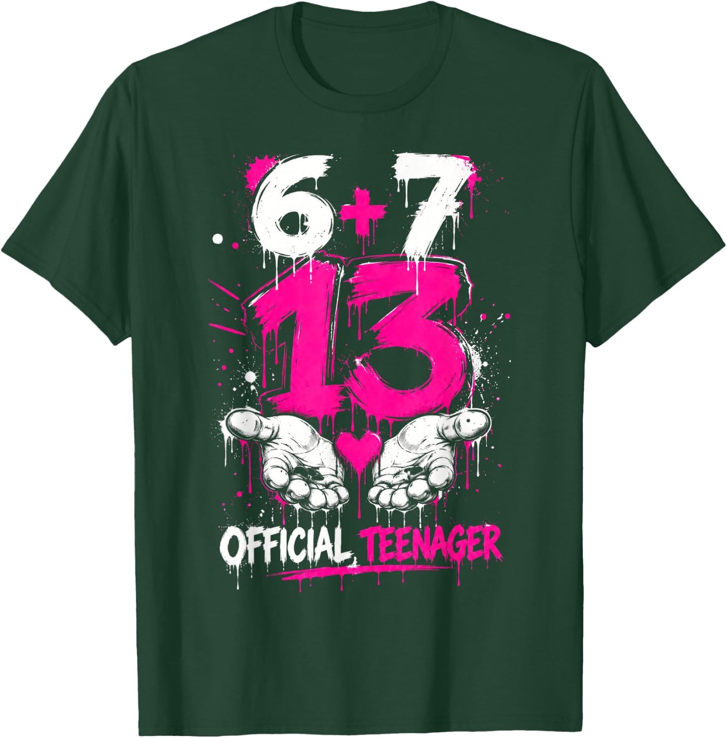 13th Birthday Official Teenager Birthday 6+7 Girls Birthday T-Shirt - T-Shirt | Forest