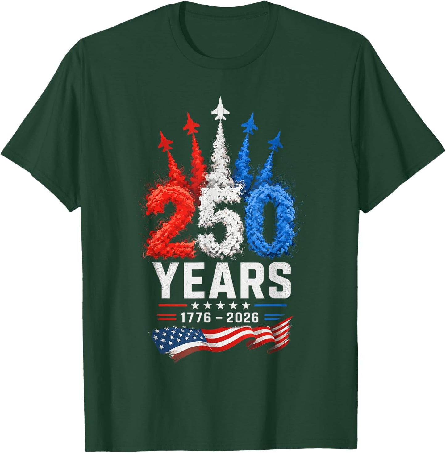 250th Anniversary USA Patriotic 250 Years American 4th July T-Shirt - T-Shirt | Forest
