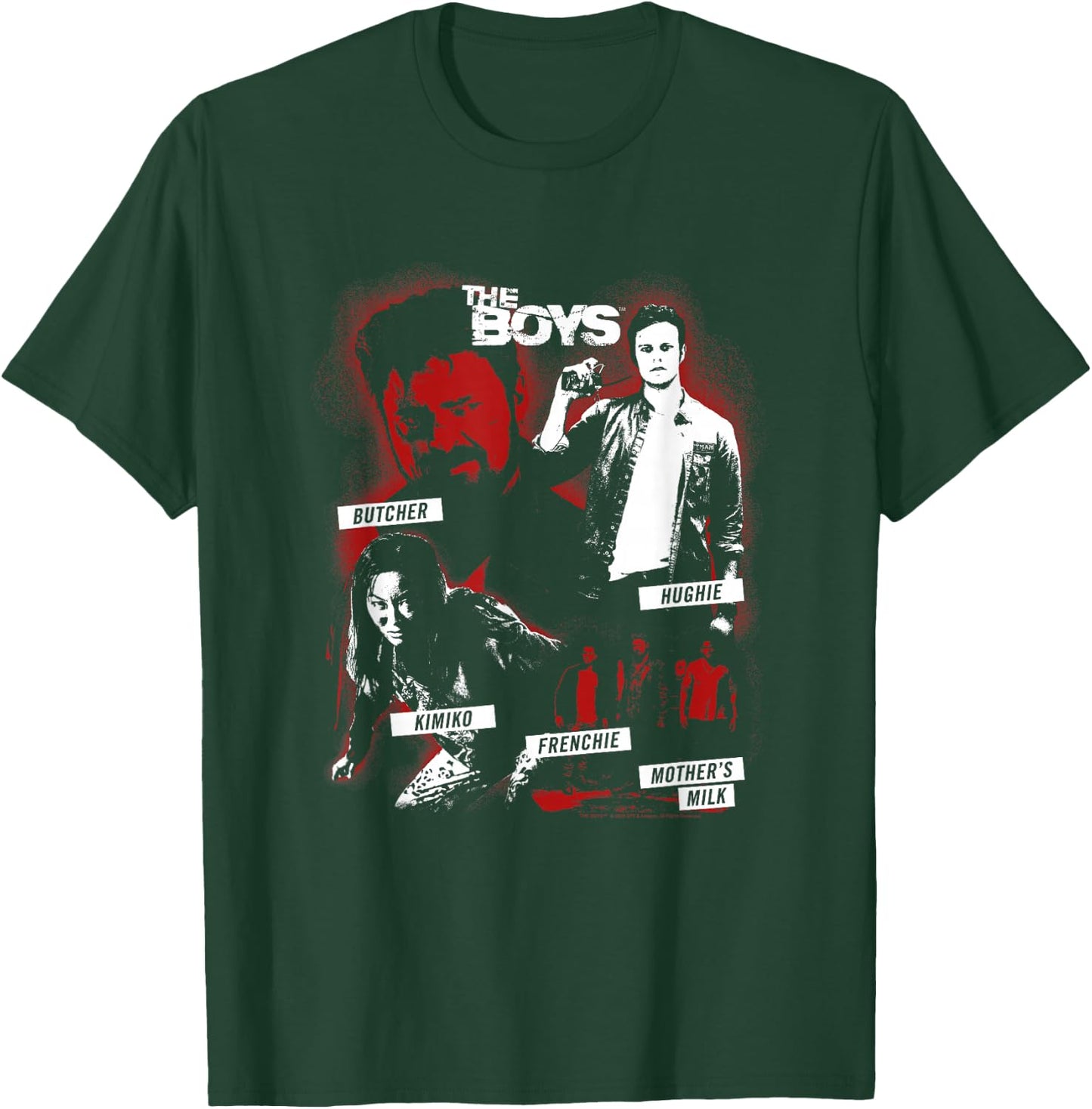 The Boys Contrast Group Collage Superhero TV Show T-Shirt - T-Shirt | Forest