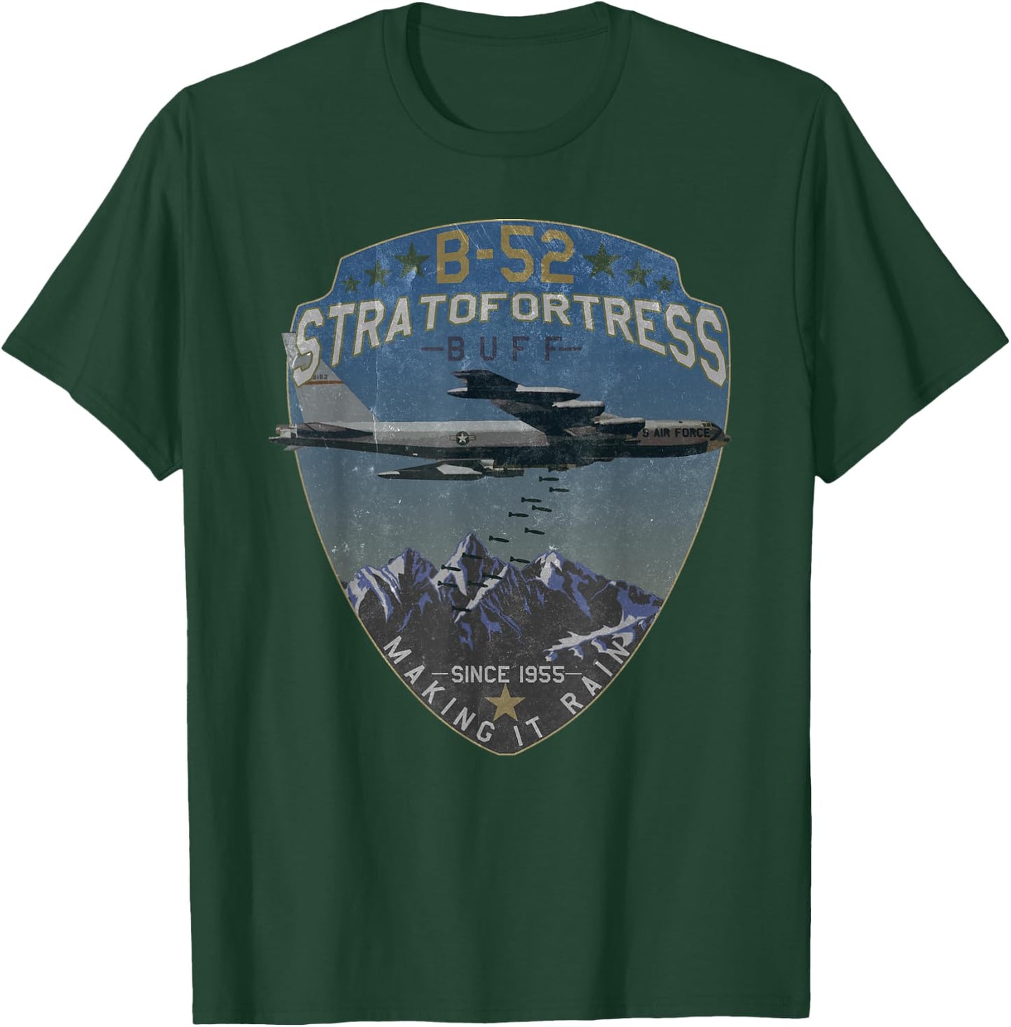 B-52 Stratofortress | Making it Rain Since 1955 Vintage T-Shirt - T-Shirt | Forest