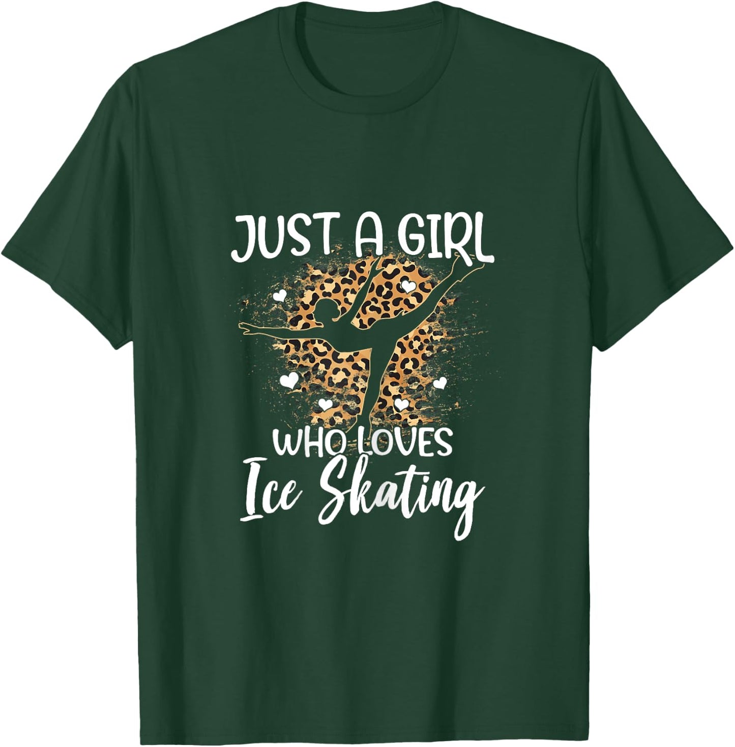Funny Ice Skating Cheetah Graphic and Girl Skaters T-Shirt - T-Shirt | Forest