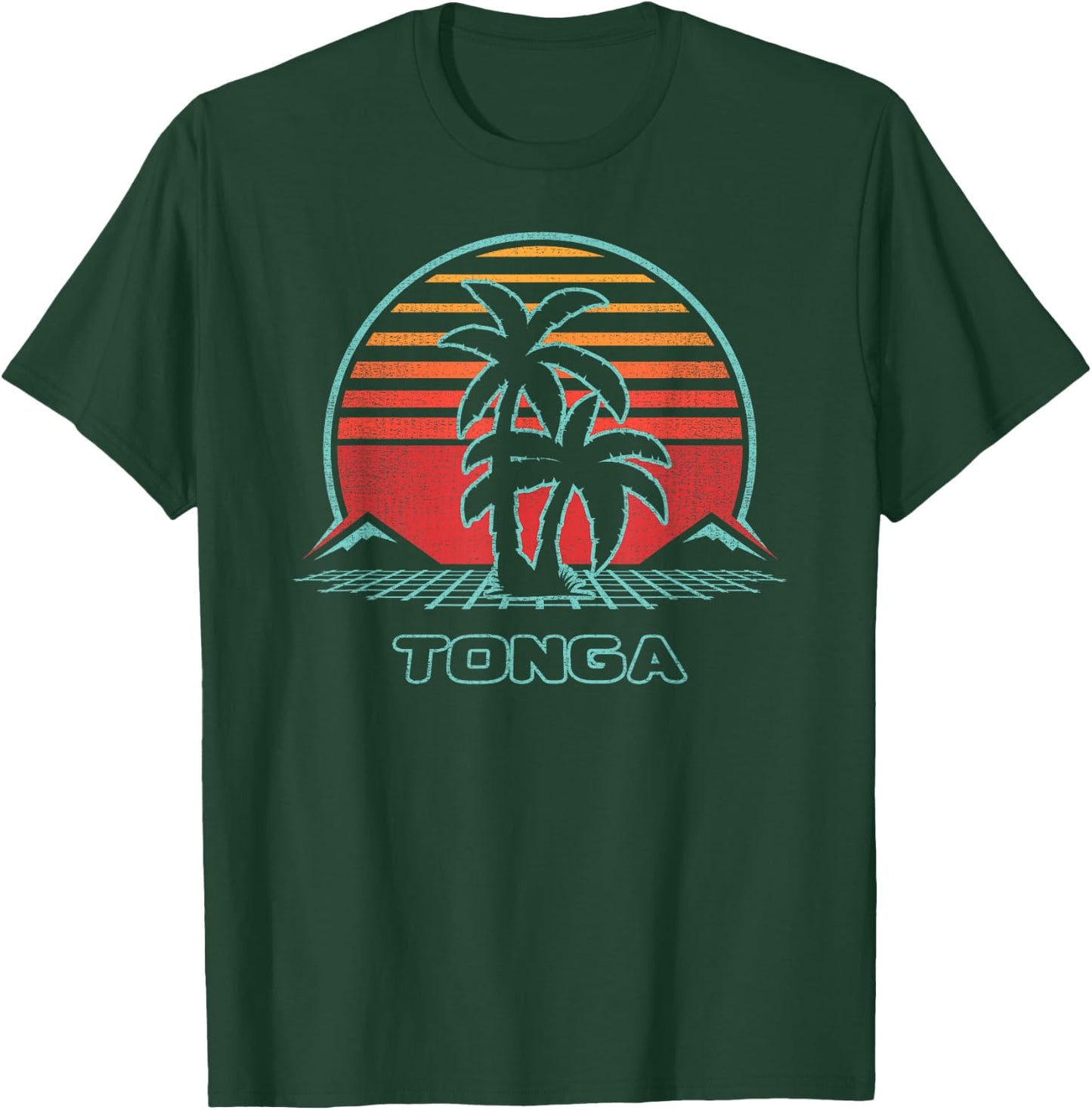 Tonga Retro Vintage 80s Style T-Shirt - T-Shirt | Forest