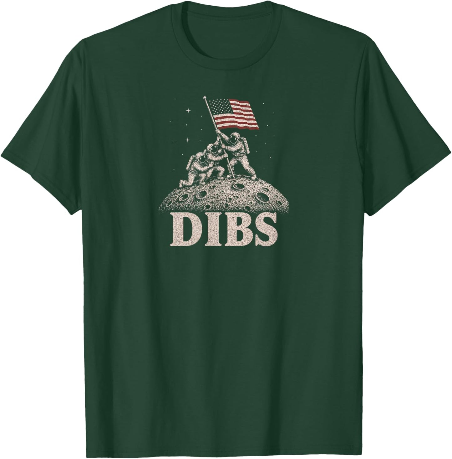 Moon Astronaut Dibs Artemis Lunar Mission Space Science Art T-Shirt - T-Shirt | Forest