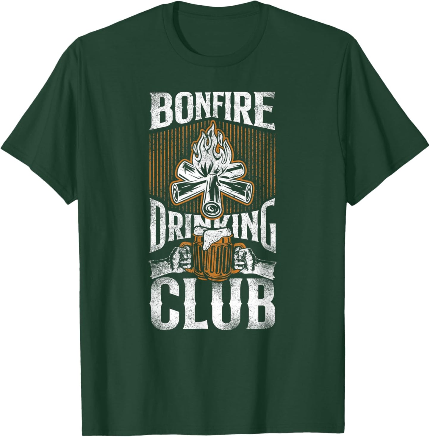 Camping Bonfire Drinking Club Campfire Drunk Alcohol Beer T-Shirt - T-Shirt | Forest