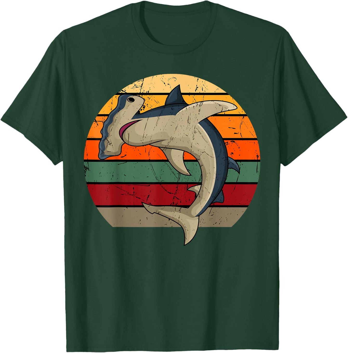 Retro Hammerhead Shark T-Shirt - T-Shirt | Forest