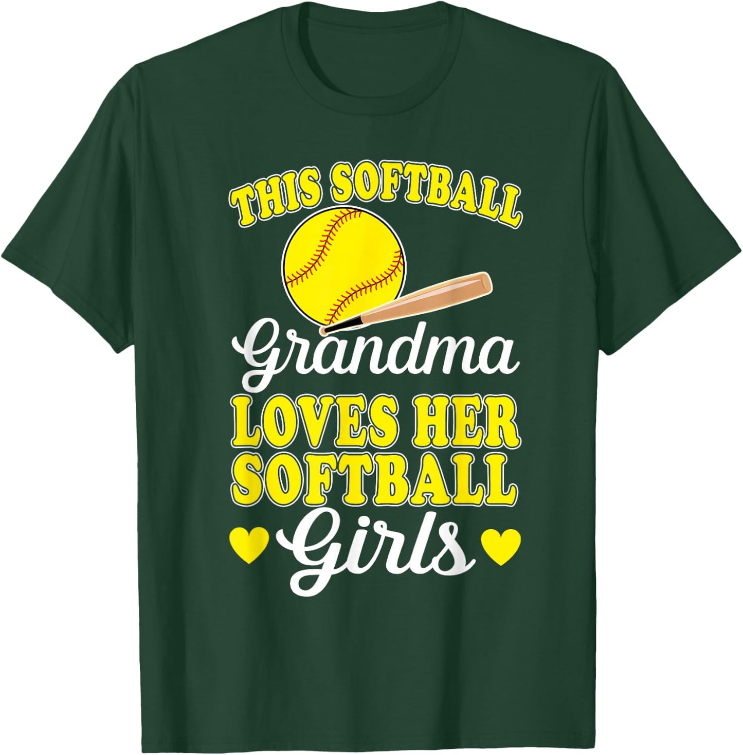 This Softball Grandma Loves Her Softball Girls Softball T-Shirt - T-Shirt | Forest