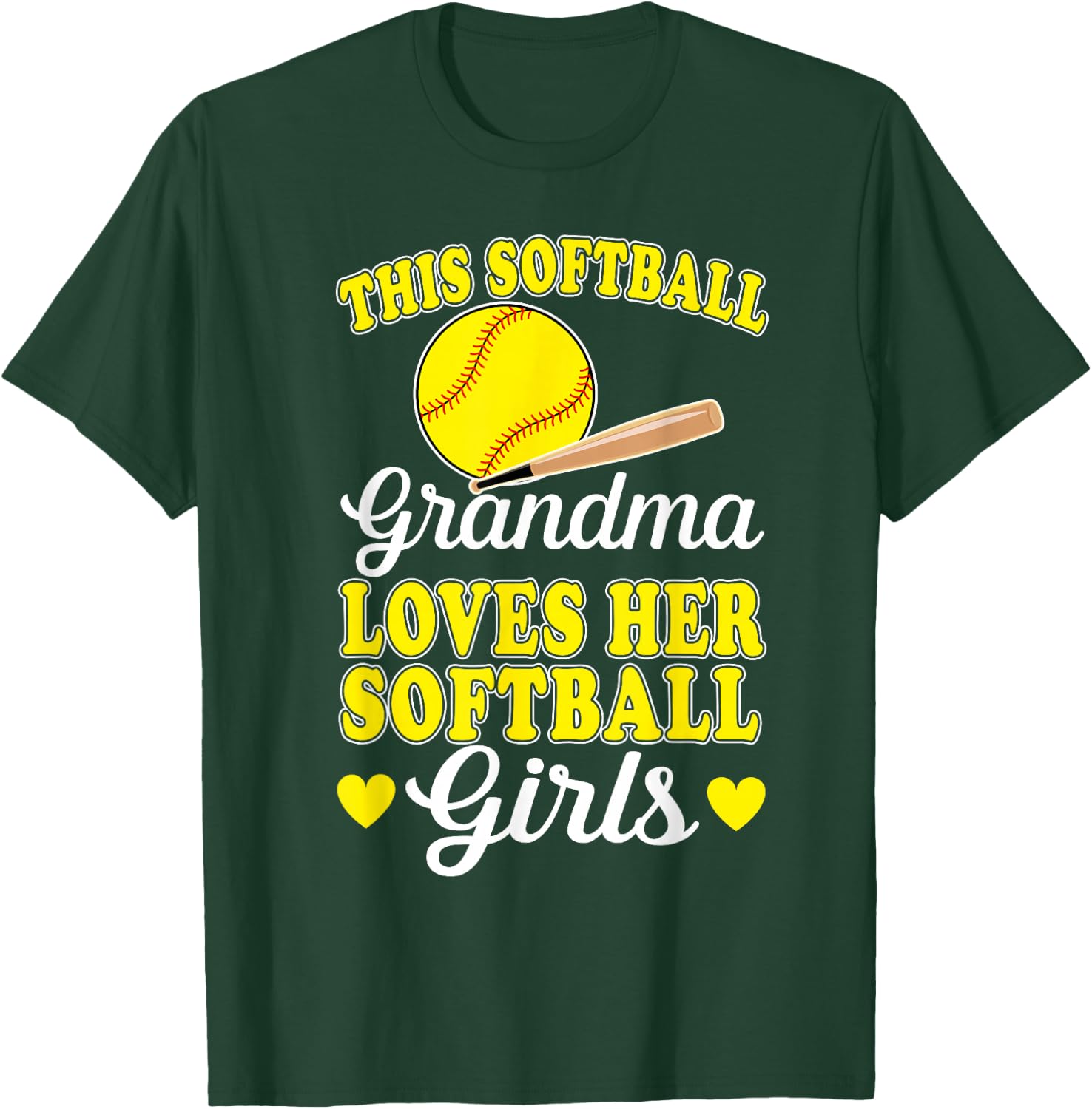 This Softball Grandma Loves Her Softball Girls Softball T-Shirt - T-Shirt | Forest