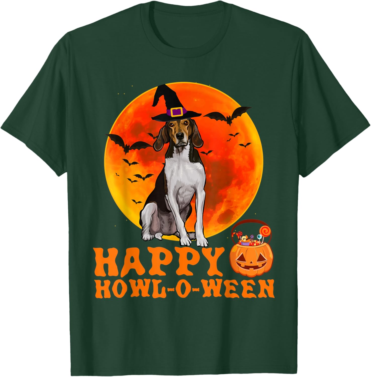 Treeing Walker Coonhound Dog Halloween Happy Howl-o-ween Men Women T-Shirt - T-Shirt | Forest