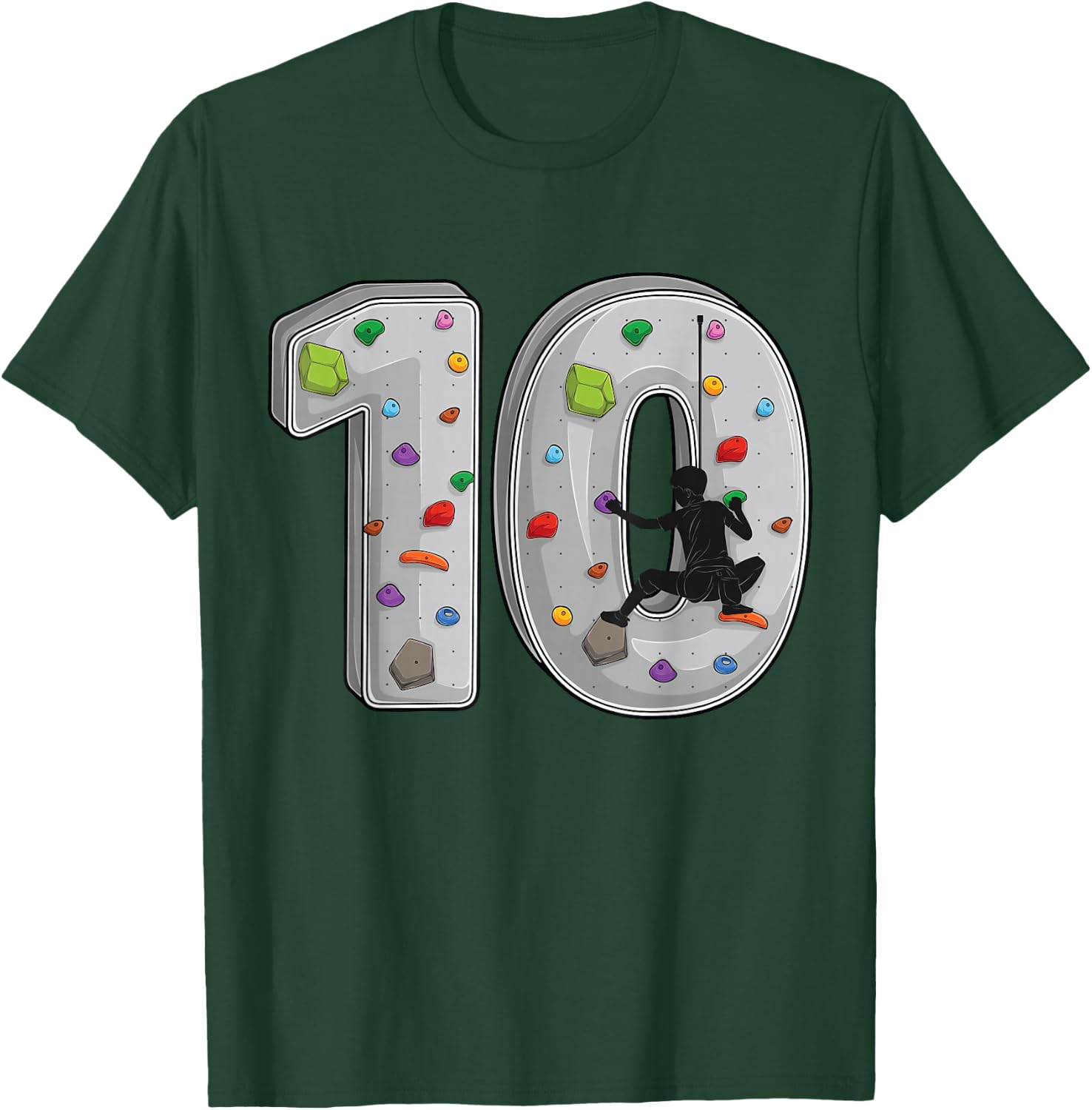 10 year old rock climbing 10th birthday Adventures Climber T-Shirt - T-Shirt | Forest