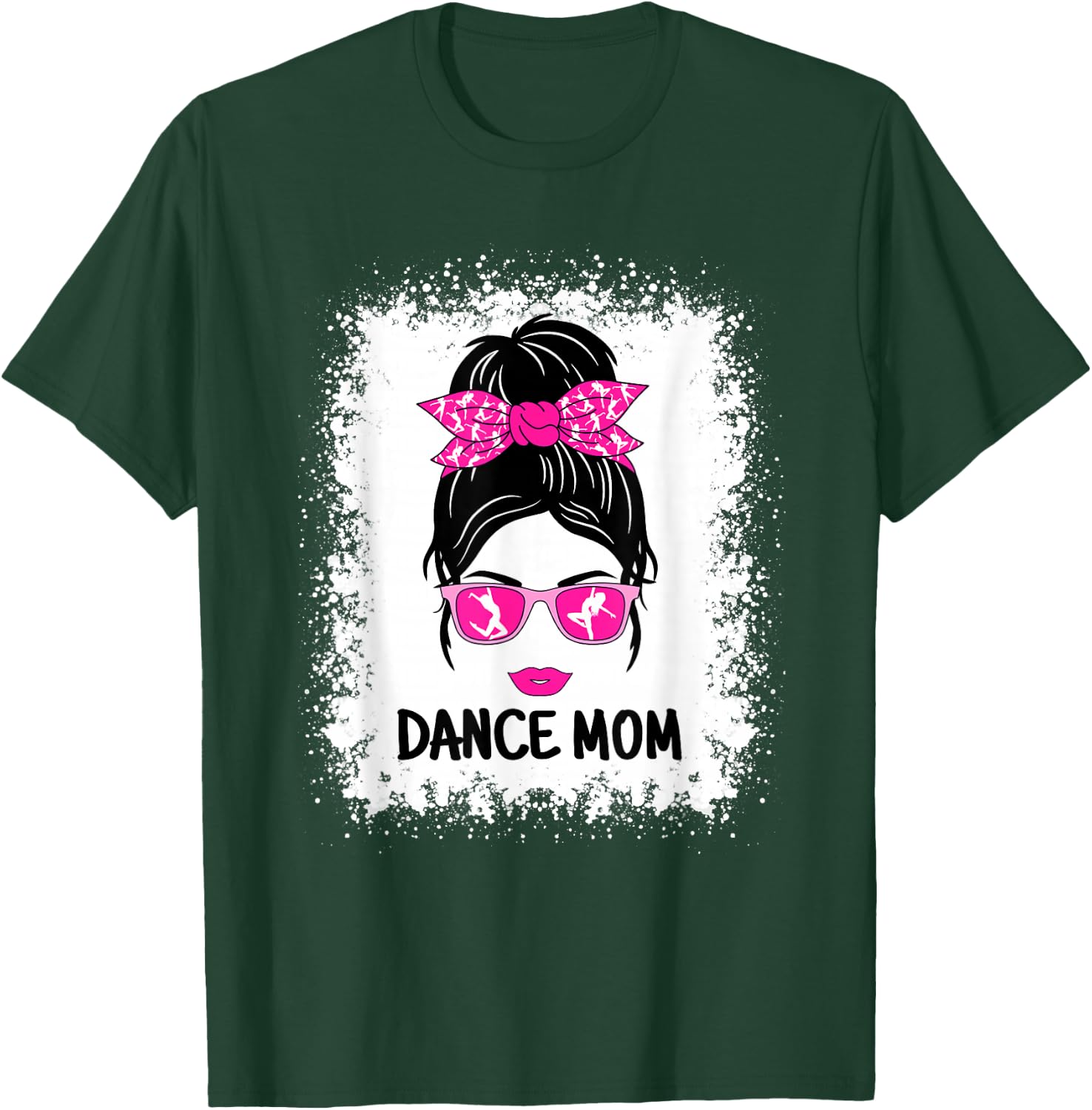 Funny Dance Mom Messy Bun Women Ladies Dancing ,Black T-Shirt - T-Shirt | Forest