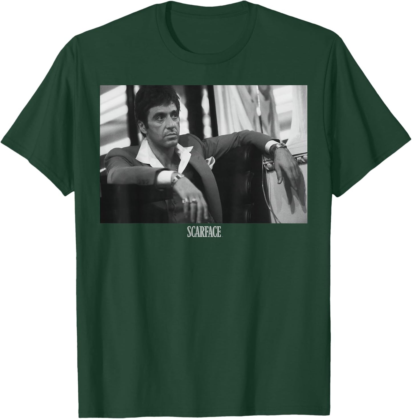 Scarface Tony Montana Sitting Portrait Logo T-Shirt - T-Shirt | Forest