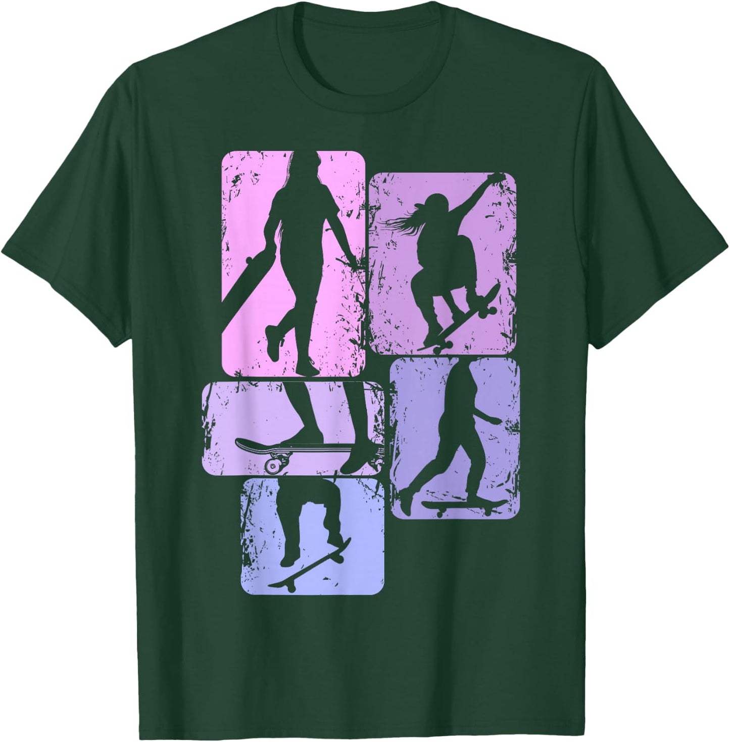 Skateboard Girl's Skater Girl Skateboard Children T-Shirt - T-Shirt | Forest