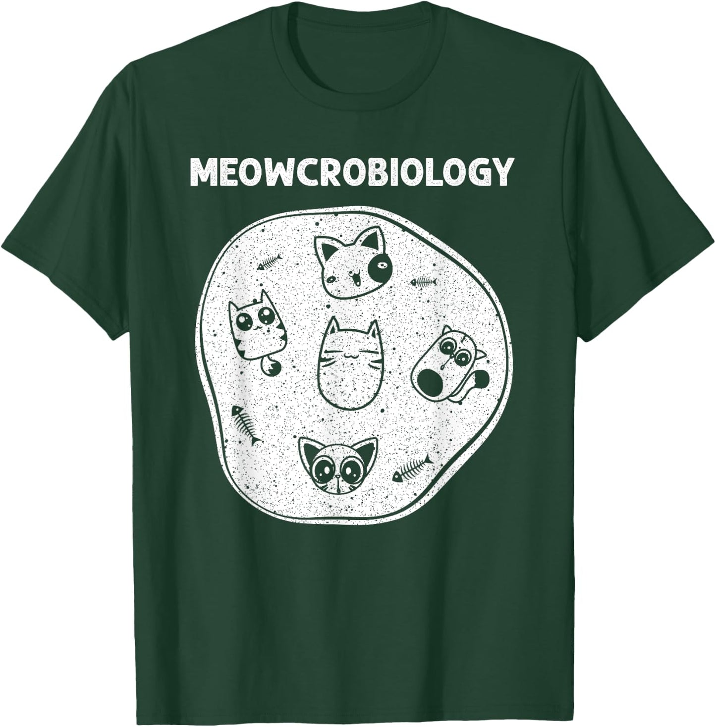 Funny Science Cat Designs Women Meow Microbiologists T-Shirt - T-Shirt | Forest