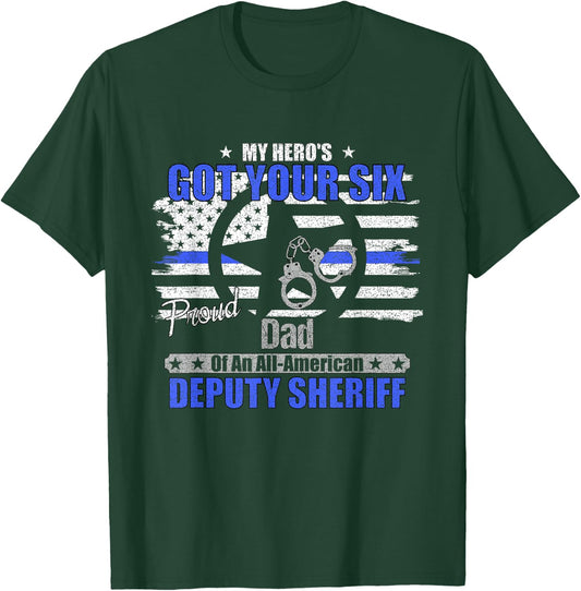 Deputy Sheriff Proud Dad Graphic T-Shirt - T-Shirt | Forest