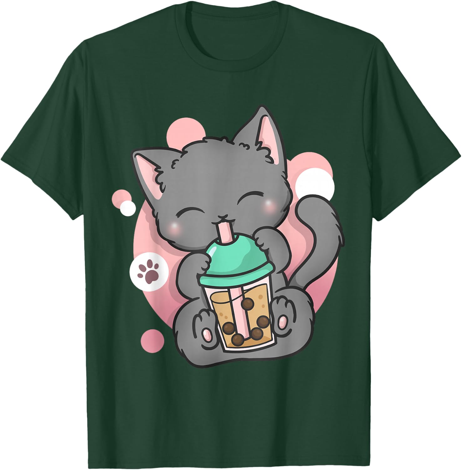 Cat Boba Tea Bubble Tea Anime Kawaii Neko T-Shirt - T-Shirt | Forest