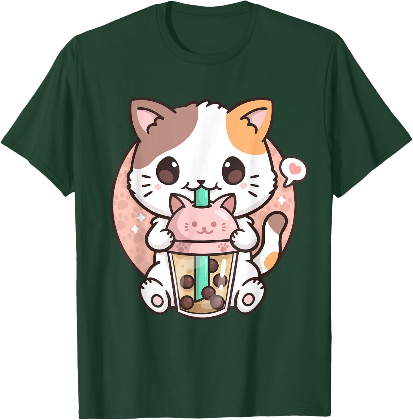 Boba Tea Cat Bubble Tea Cat Kawaii Anime Neko T-Shirt - T-Shirt | Forest