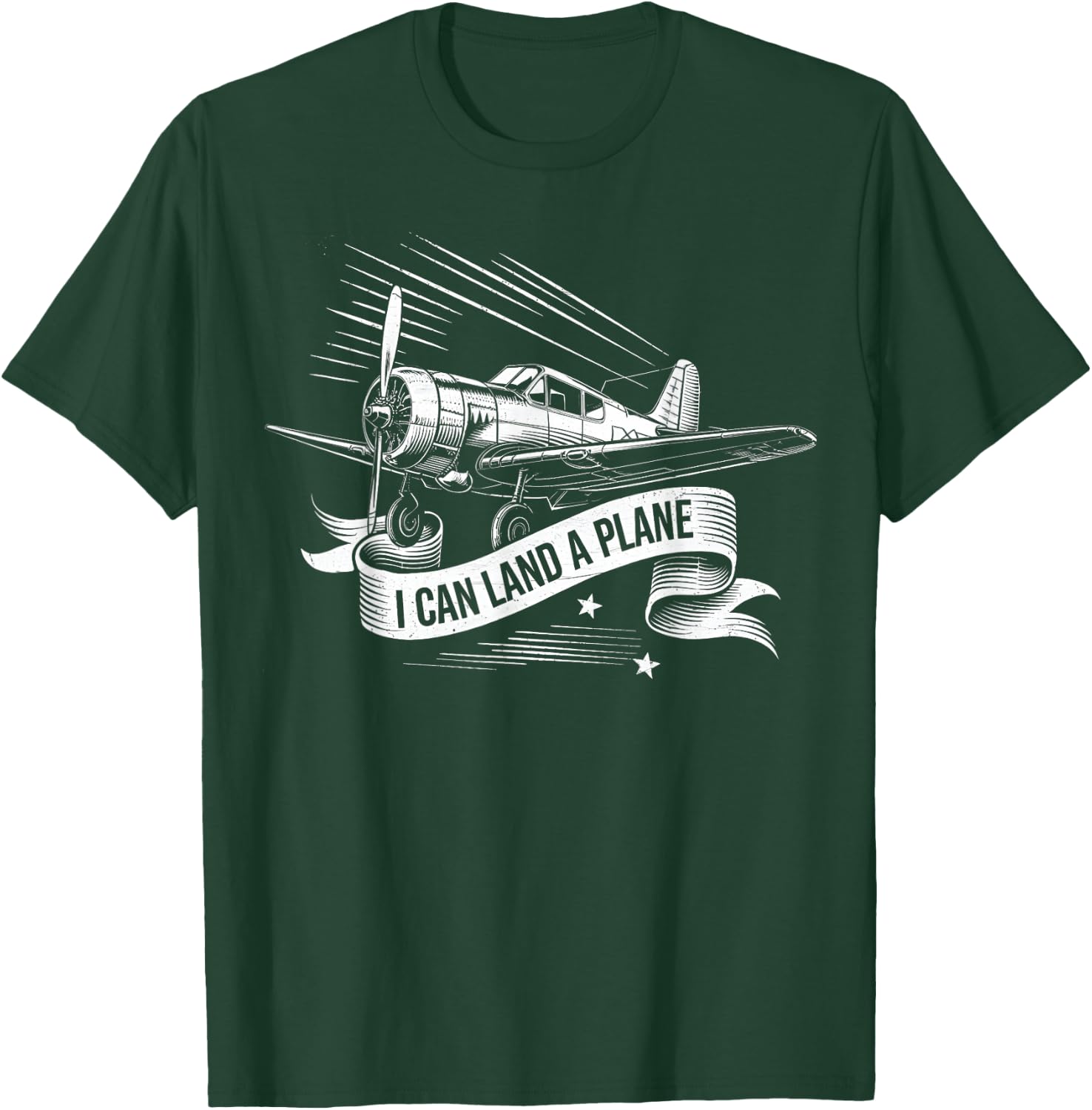 Retro I Can Land A Plane Vintage Aviation Funny Quote Pilot T-Shirt - T-Shirt | Forest