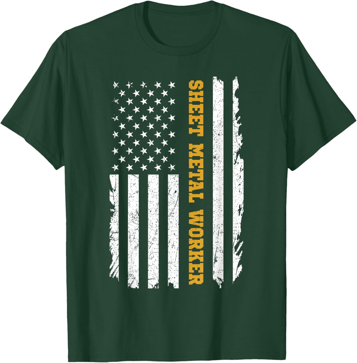Sheet Metal Workers US Flag T-Shirt - T-Shirt | Forest