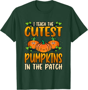 Funny I Teach The Cutest Pumpkins Halloween Teacher T-Shirt - T-Shirt | Forest