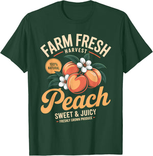 Farm Fresh Organic Peach Farmer's Market Homegrown T-Shirt - T-Shirt | Forest
