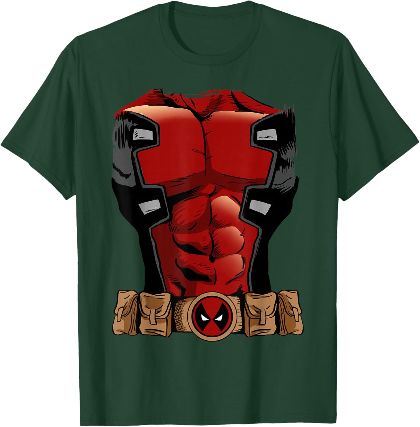 Marvel Deadpool Classic Comic Belt & Armor Costume Halloween T-Shirt - T-Shirt | Forest
