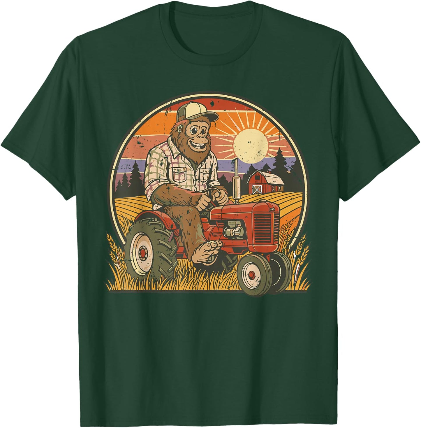 Bigfoot Tractor Funny Farming Farm Farmer Rancher Dad Men T-Shirt - T-Shirt | Forest