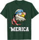 4th of July Merica USA Flag Bald Eagle Patriotic Veteran T-Shirt - T-Shirt | Forest