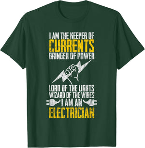 I Am Keeper Of Currents Electrician Electrical T-Shirt - T-Shirt | Forest