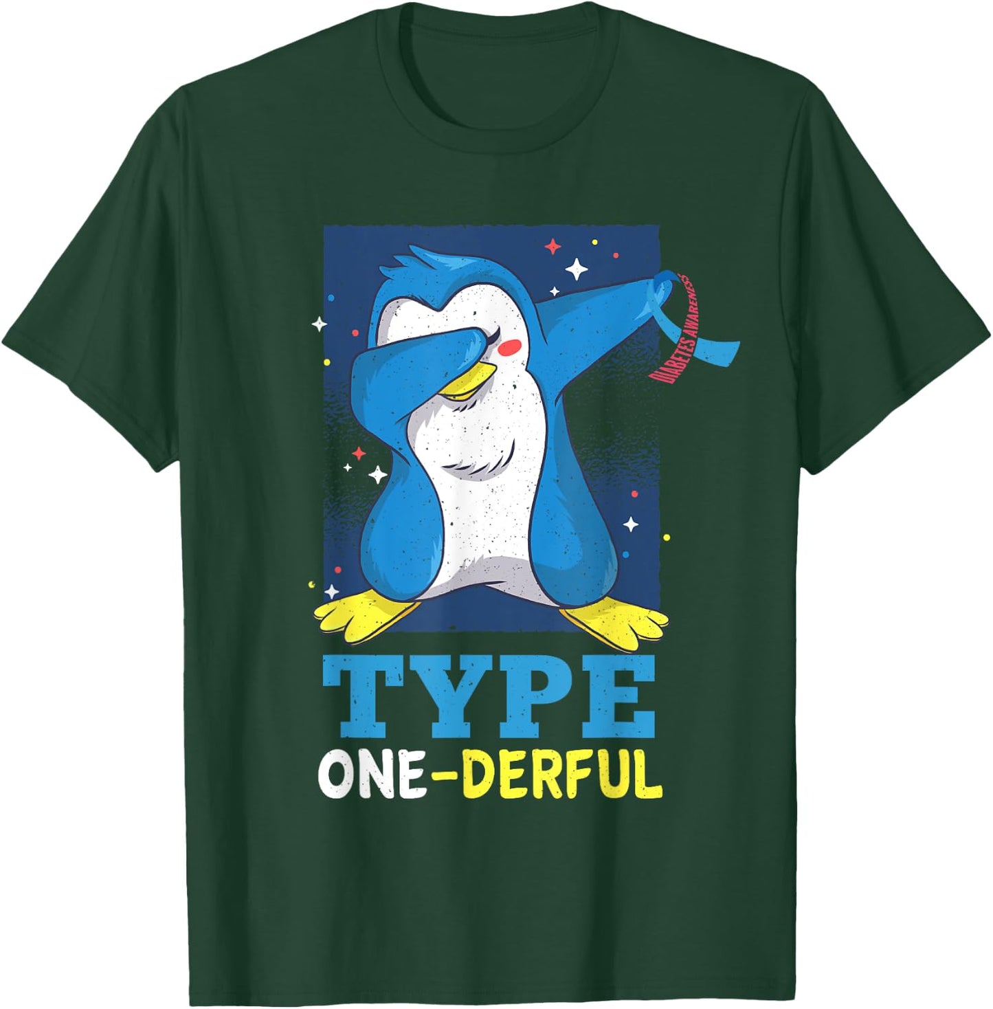 Type 1 Diabetes Kids Funny Diabetic Penguin T-Shirt - T-Shirt | Forest