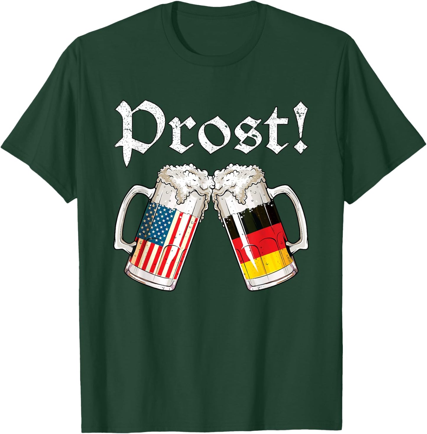 Oktoberfest American German Flag Beer Prost T-Shirt - T-Shirt | Forest