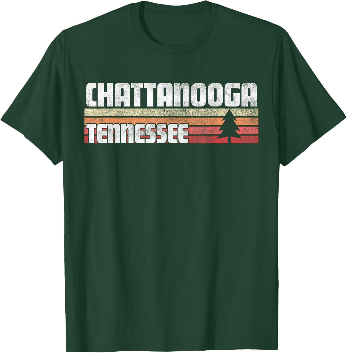 Chattanooga Tennessee TN Gift Retro Vintage 70s 80s 90s T-Shirt - T-Shirt | Forest