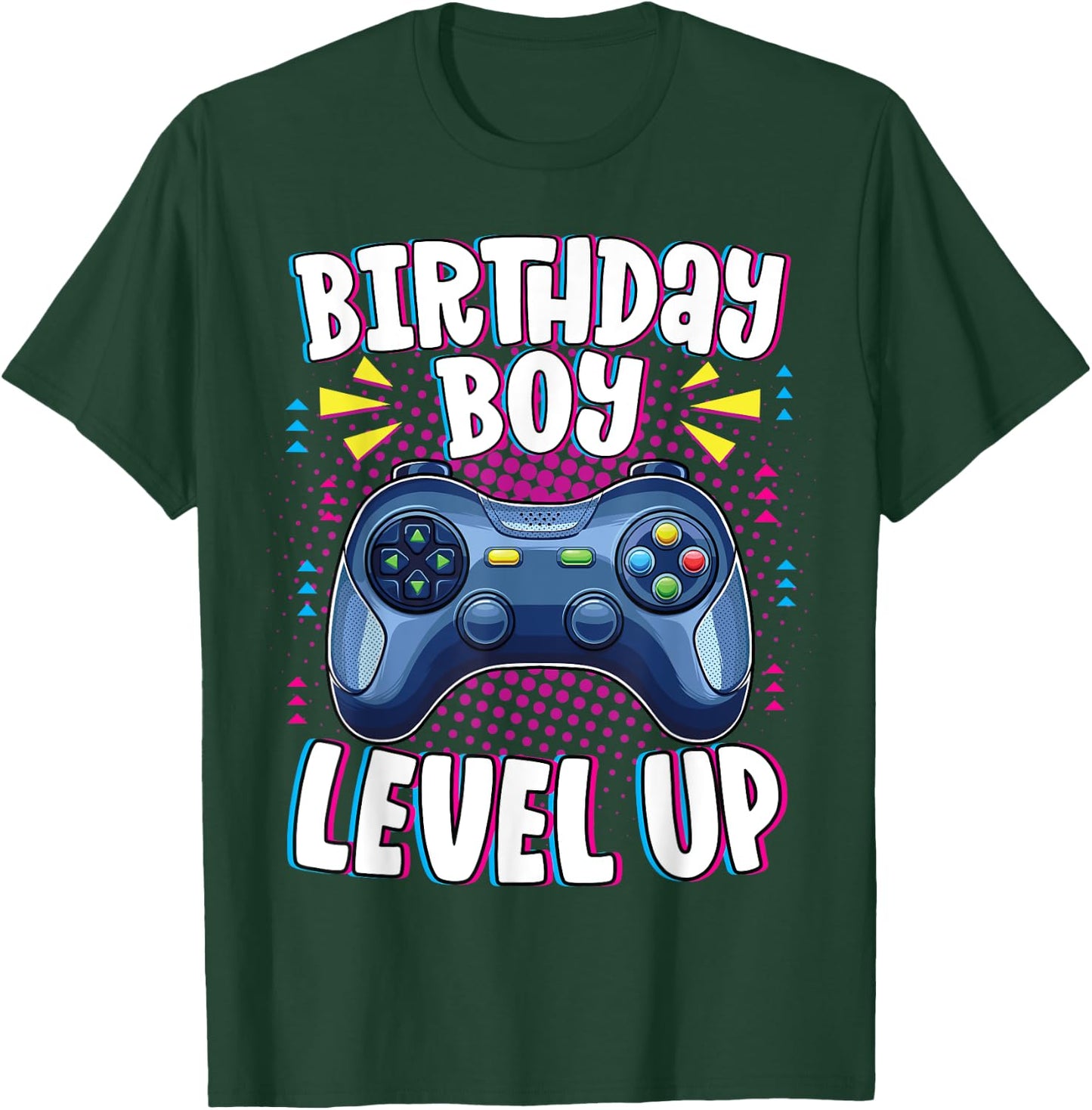 Birthday Boy Shirt Level Up Boys Matching Gamer Birthday T-Shirt - T-Shirt | Forest