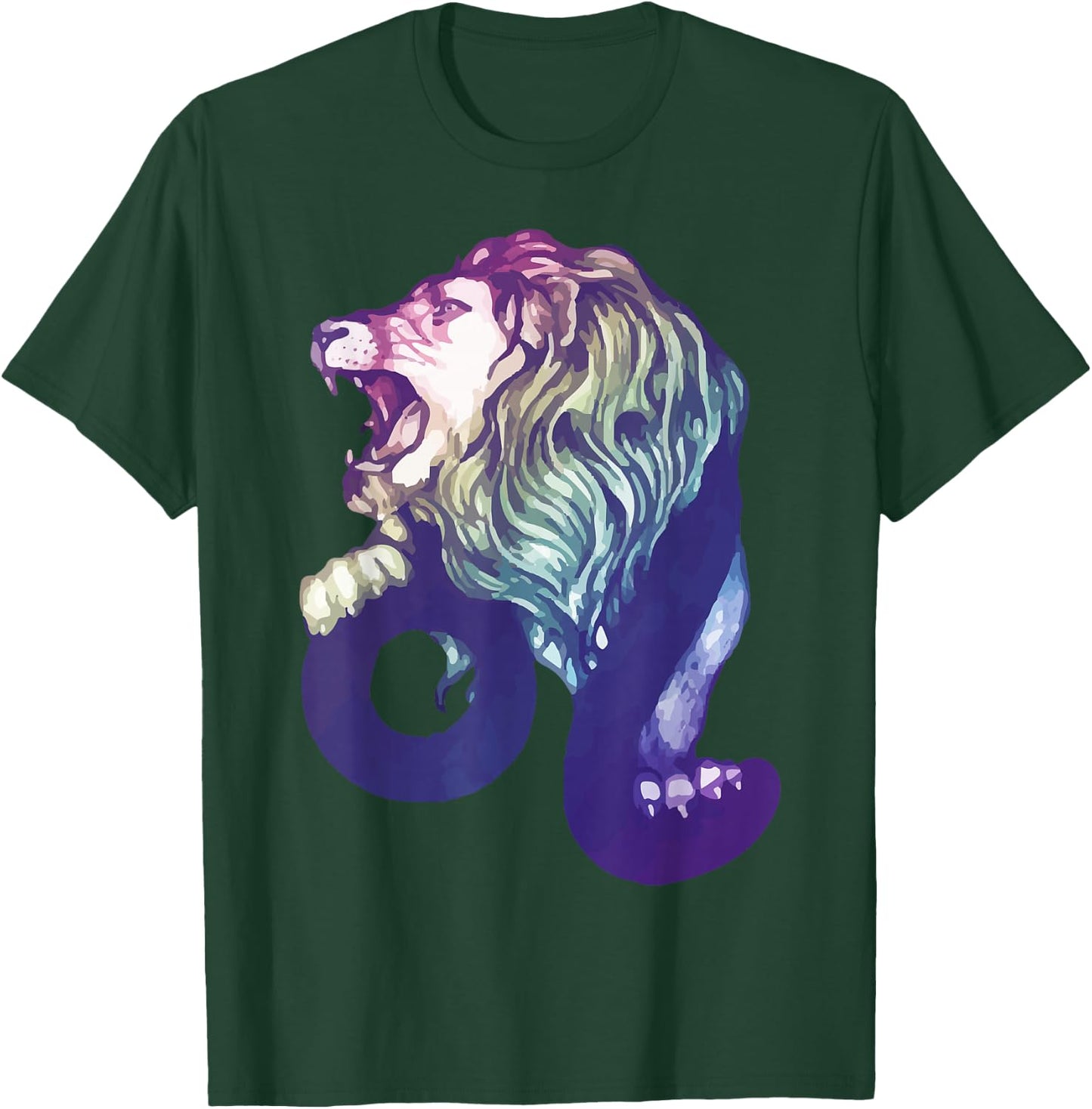 Lion Watercolour | Zodiac Sign Zodiac Sign T-Shirt - T-Shirt | Forest