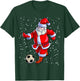 Soccer Christmas Shirt Men Kids Boys Soccer Santa Claus T-Shirt - T-Shirt | Forest
