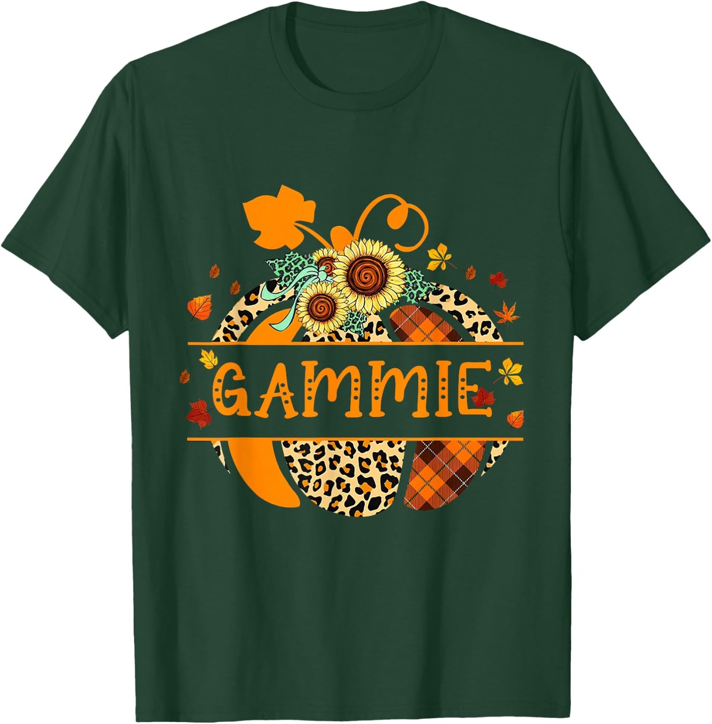 Thankful Grateful Gammie Pumpkin For Halloween, Thanksgiving T-Shirt - T-Shirt | Forest