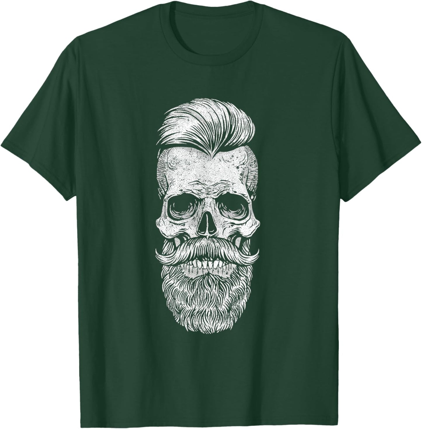 Funny Vintage Hipster Bearded Skull. Beard Lover T-Shirt - T-Shirt | Forest