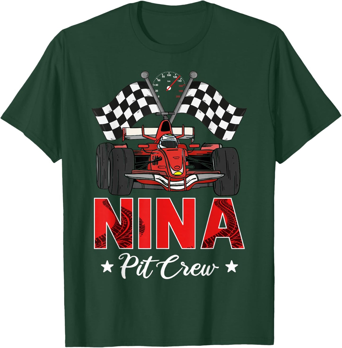 Nina Pit Crew Birthday Party Family Matching Party T-Shirt - T-Shirt | Forest