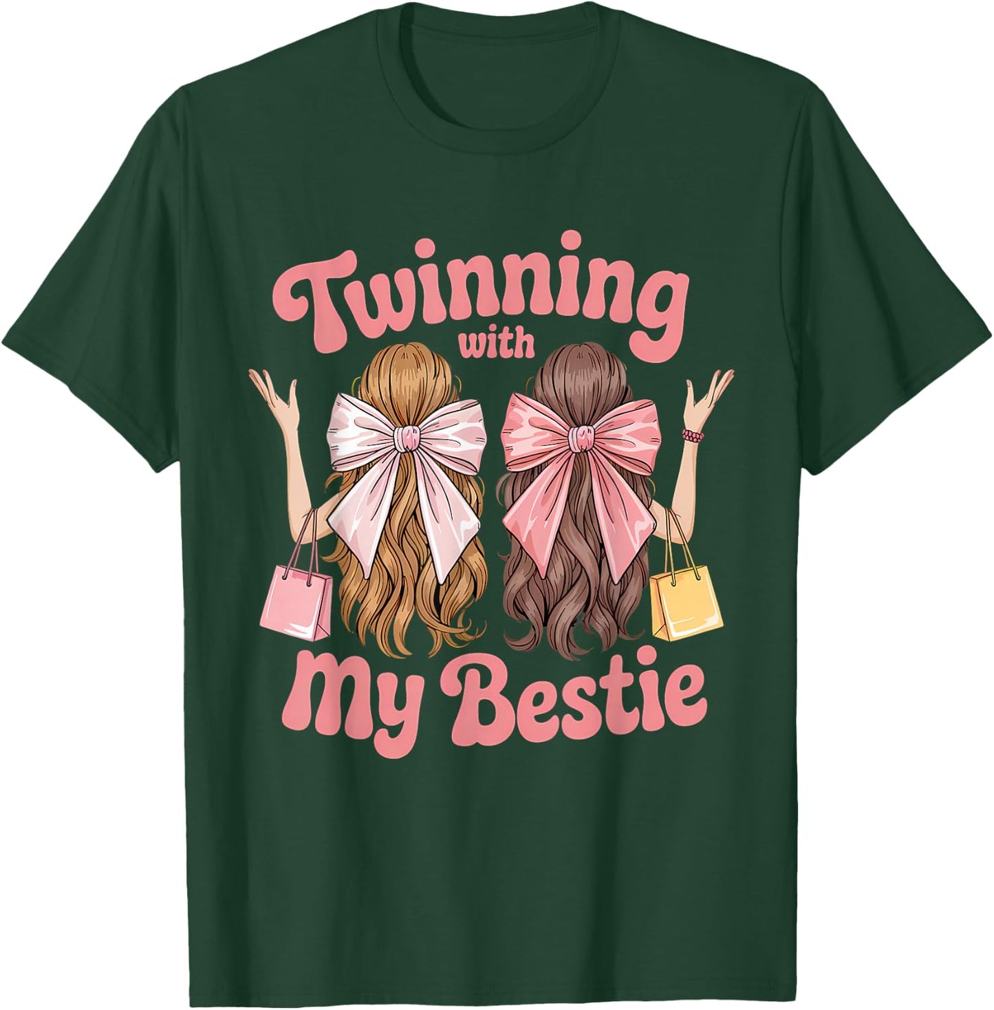 Friends Twinning With My Bestie Twin Matching Twins Friends T-Shirt - T-Shirt | Forest